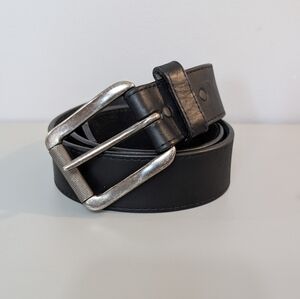 Justin Boots | Black Leather Belt, Top Grain Leather, Size 36